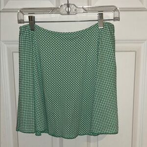 Wild Fable Green Checkered Skater Skirt